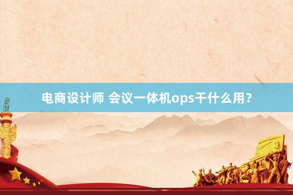 电商设计师 会议一体机ops干什么用？